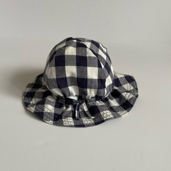 Baby Gap Navy Blue/White Buffalo Plaid Bucket Hat Lightweight Size 12-18 Months - Picture 8 of 8